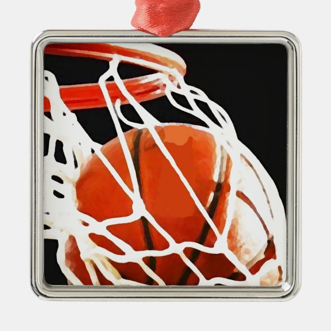 Basketball Artwork Metal Tree Decoration (Front)