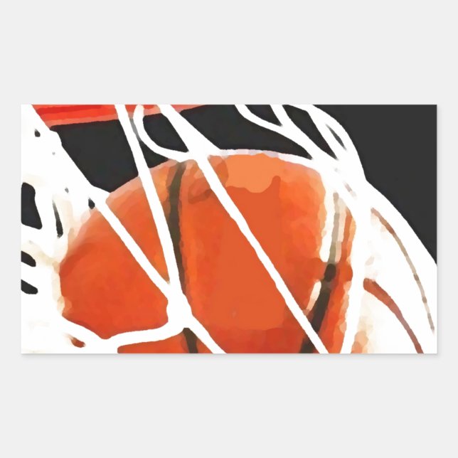 Basketball Artwork Rectangular Sticker (Front)
