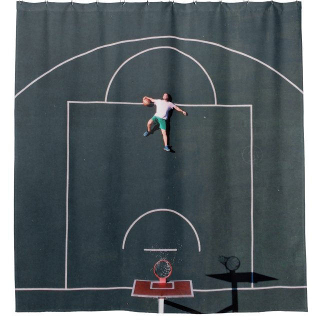 Basketball Artwork Shower Curtain (Front)