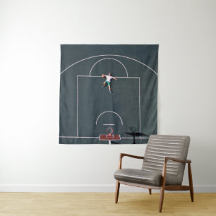 Basketball Artwork Tapestry
