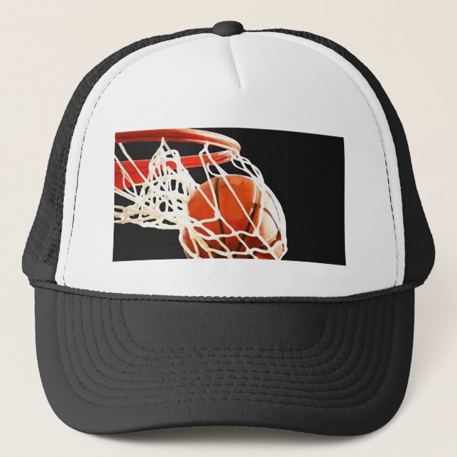 Basketball Artwork Trucker Hat (Front)