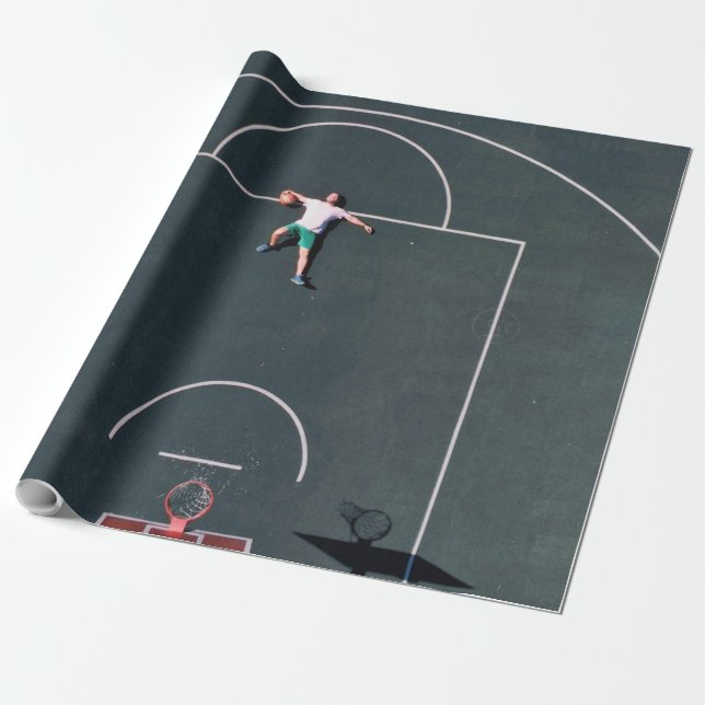 Basketball Artwork Wrapping Paper (Unrolled)