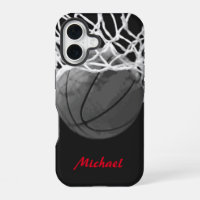 Basketball Artwork Your Name Black White Red