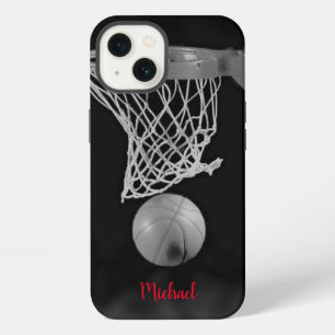Basketball Artwork Your Name Black White Red iPhone 13 Case