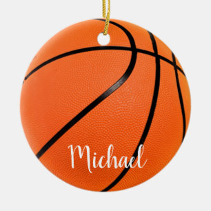 Basketball Artwork Your Name Custom Ceramic Ornament