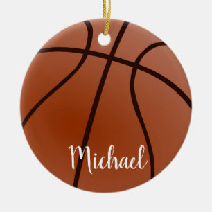 Basketball Artwork Your Name Custom Ceramic Ornament
