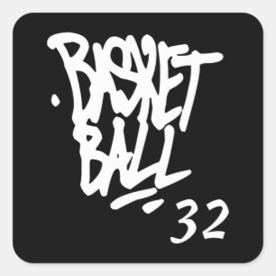 Basketball Athletic Sport Number 32 Square Sticker