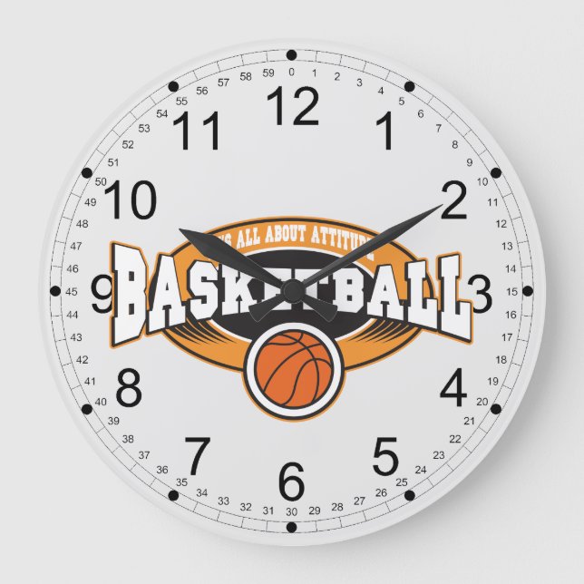 basketball Attitude Large Clock (Front)