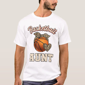 Basketball Aunt Bandanna Leopard T-Shirt
