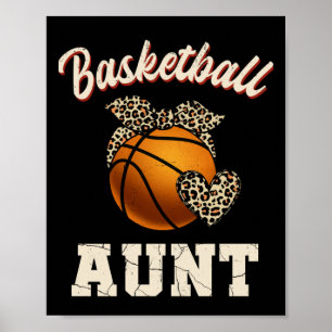 Basketball Aunt Leopard Basketball Player Mother's Poster