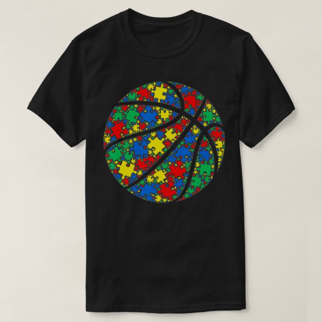 Basketball Autism Puzzle Women Men Kids  Autism Aw T-Shirt (Design Front)