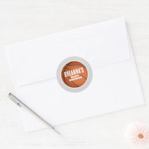 Basketball Baby Shower Favour or Envelope Stickers