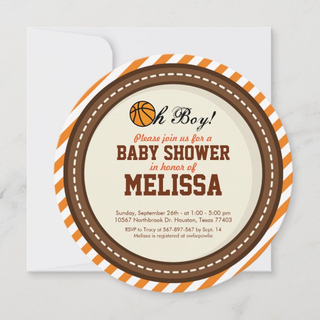 Basketball Baby Shower Invitation (Front)