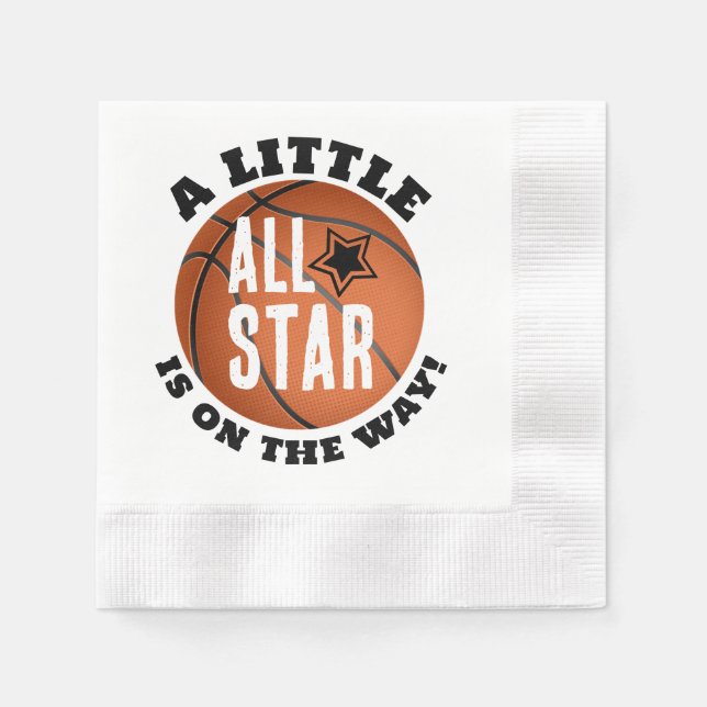 Basketball Baby Shower Paper Napkin (Front)