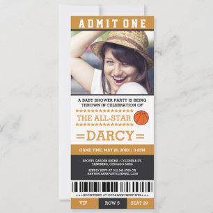 Basketball Baby Shower Party Invites