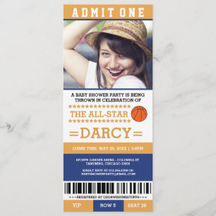 Basketball Baby Shower Party Invites