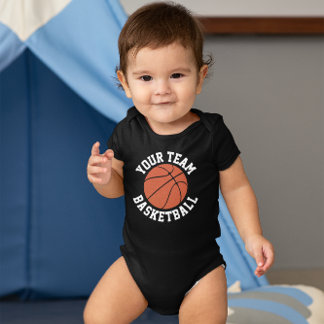 Basketball Baby Team Name, Player Name and Number Baby Bodysuit