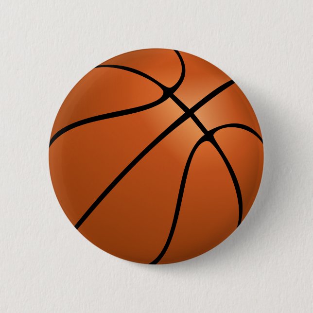 basketball (ball) 6 cm round badge (Front)