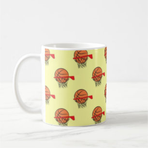 Basketball - Ball and Hoop Pattern Coffee Mug