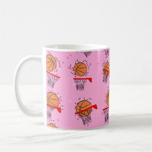Basketball - Ball and Hoop Pattern  Coffee Mug