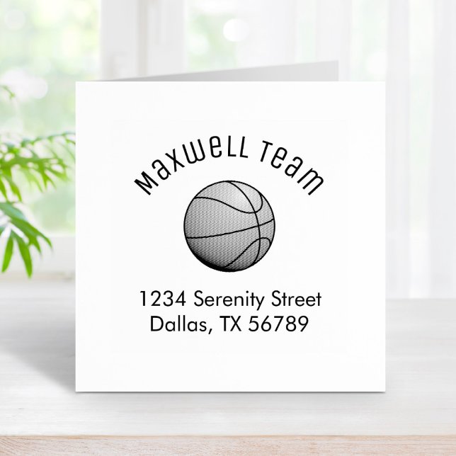Basketball Ball Arch Family Address Rubber Stamp (Creator Uploaded)