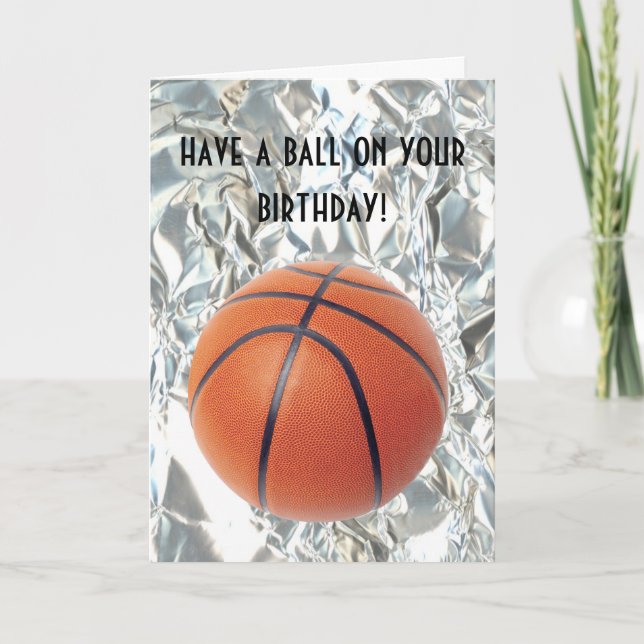 Basketball Ball Birthday Card (Front)