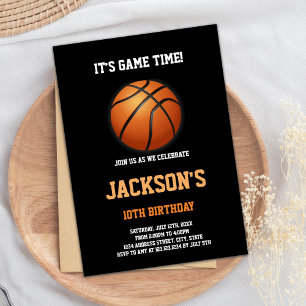 Basketball Ball Birthday Invitations