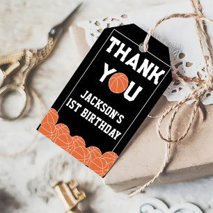 Basketball Ball Birthday Thank You Gift Tags