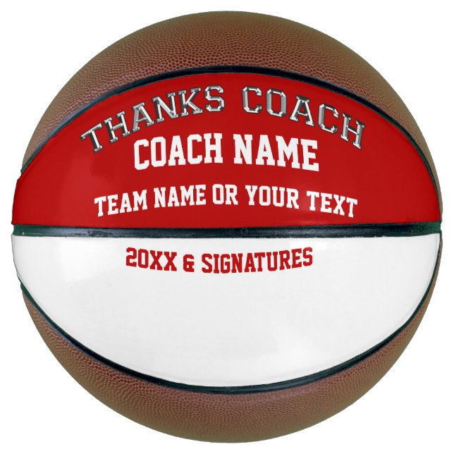 Basketball Ball Blank Area for Player's Signatures (Front)