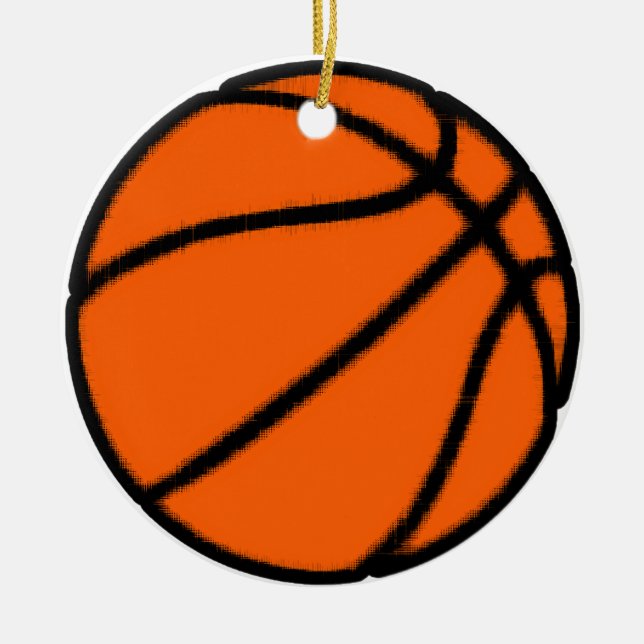 basketball (ball) ceramic tree decoration (Front)