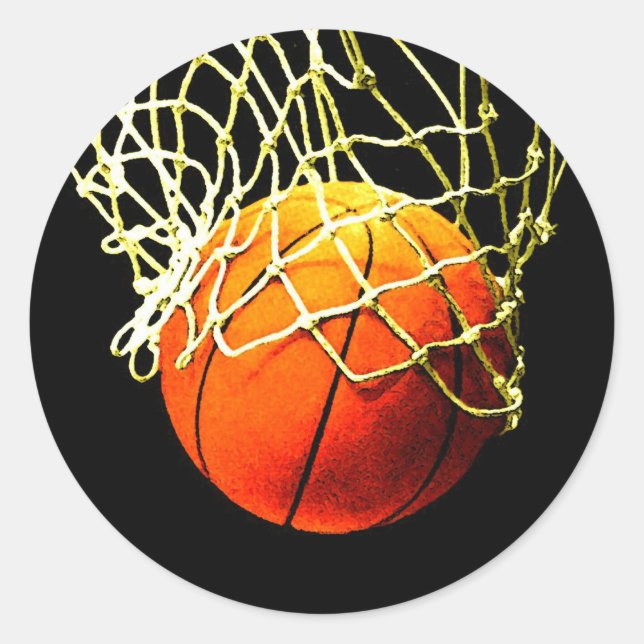 Basketball Ball Classic Round Sticker (Front)