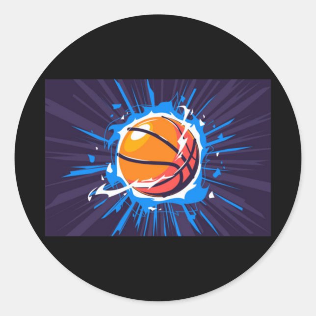 Basketball Ball  Classic Round Sticker (Front)