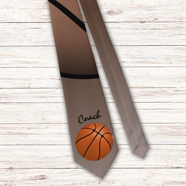 Basketball Ball Coach Player Fan Sports Tie (Creator Uploaded)