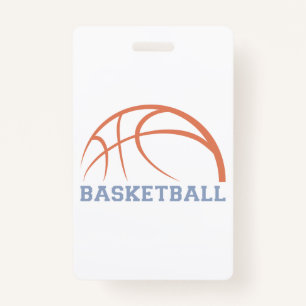 Basketball Ball Design For Coaches ID Badge