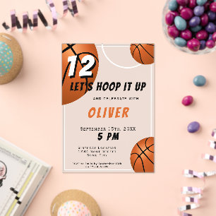Basketball Ball Fun Sports Kids Birthday Acrylic Invitations