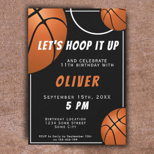 Basketball Ball Fun Sports Kids Birthday Invitation