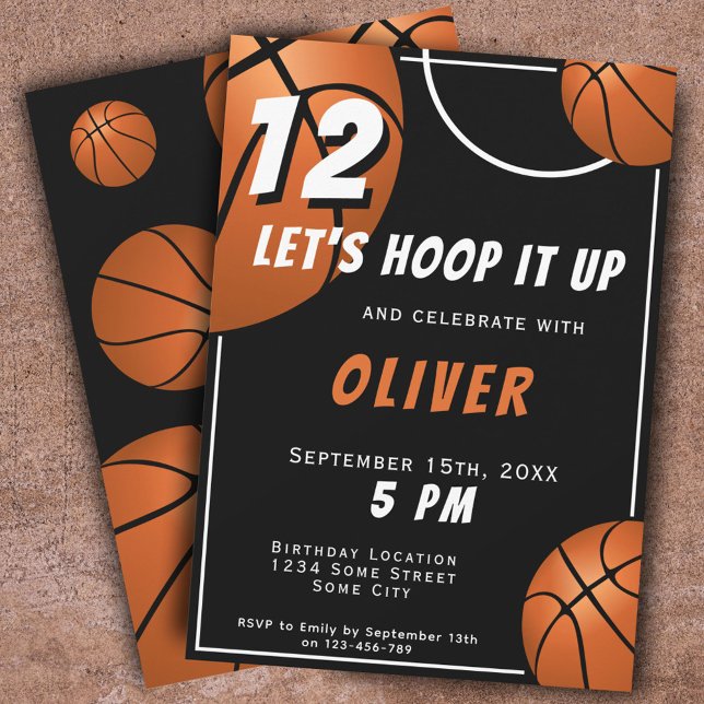 Basketball Ball Fun Sports Kids Birthday  Invitation (Creator Uploaded)