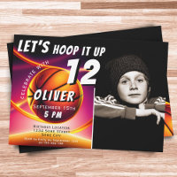 Basketball Ball Hoop it up Sports Photo Birthday