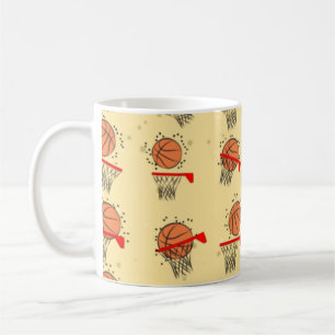 Basketball - Ball & Hoop Seamless Pattern Coffee Mug