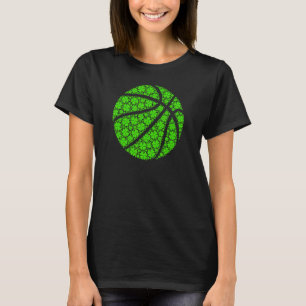 Basketball ball Irish Shamrock Lucky Clover St Pat T-Shirt