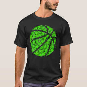 Basketball Ball Irish Shamrock Lucky Clover St Pat T-Shirt