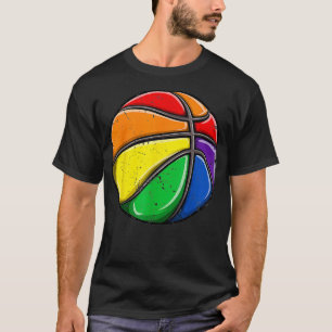 Basketball Ball LGBT Gay Pride Rainbow Flag LGBTQ T-Shirt