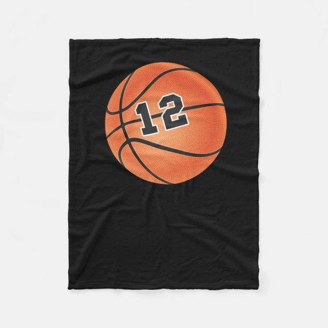 Basketball Ball Number 12  Fleece Blanket (Front)