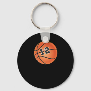 Basketball Ball Number 12 Key Ring