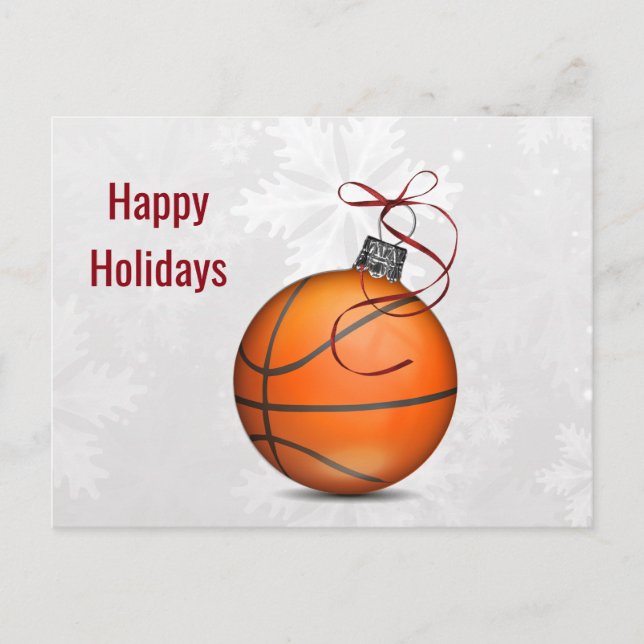 basketball ball ornament Holiday Cards (Front)