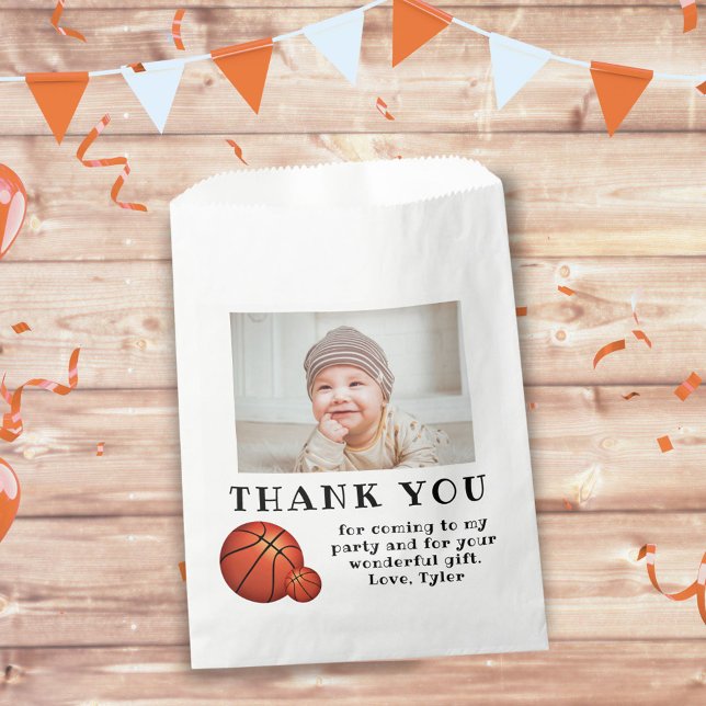 Basketball Ball Photo Thank you Birthday Favour Bag (Creator Uploaded)
