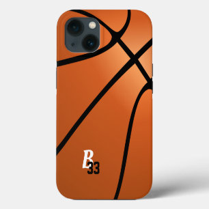 Basketball Ball Player Number Monogram Sports iPhone 13 Case