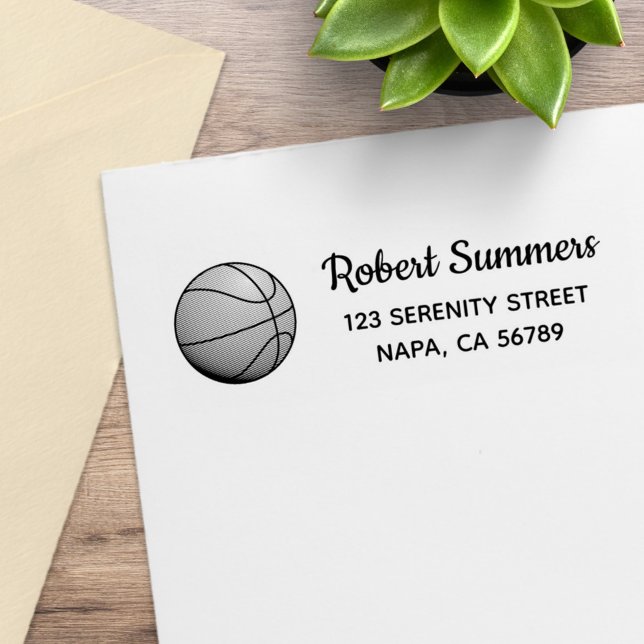 Basketball Ball Return Address Rubber Stamp (Creator Uploaded)