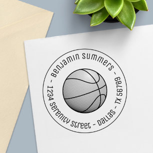 Basketball Ball Round Address Self-inking Stamp