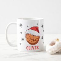 Basketball Ball Santa Hat Snowflake Name 